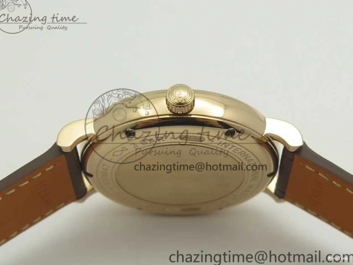 MIROTIME 0428 SportInspired Portofino IW458101 RG MK 1:1 Best Edition Gray Dial On Brown Leather Strap MIYOTA 7165